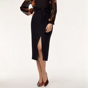 NWT Aritzia Wilfred Jallade Pencil Skirt Black Belted Center Slit Size 6 Small